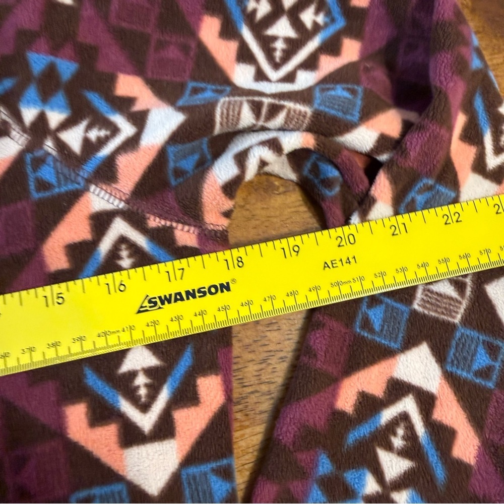 Eddie Bauer purple cream Geometric Patterned fleece Pullover size XS - Picture 5 of 11